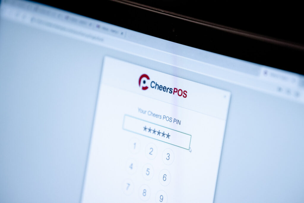 Image of Cheers POS Login System with a Pin Punched In